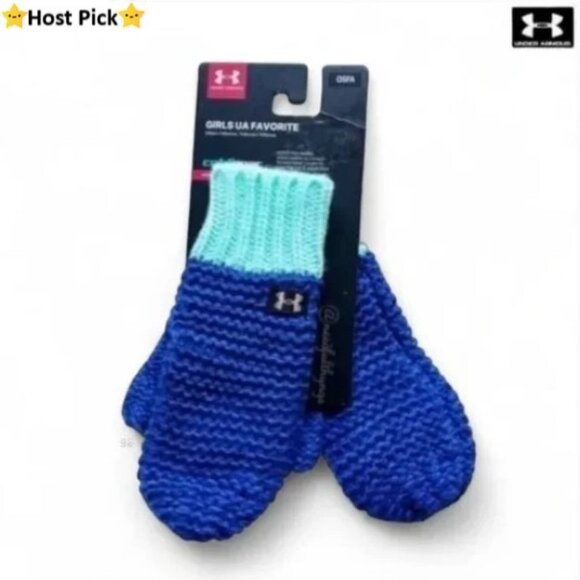 UNDER ARMOUR Girls/Youth UA Favorite Coldgear Mittens/Gloves - One Size - NWT - Picture 1 of 10